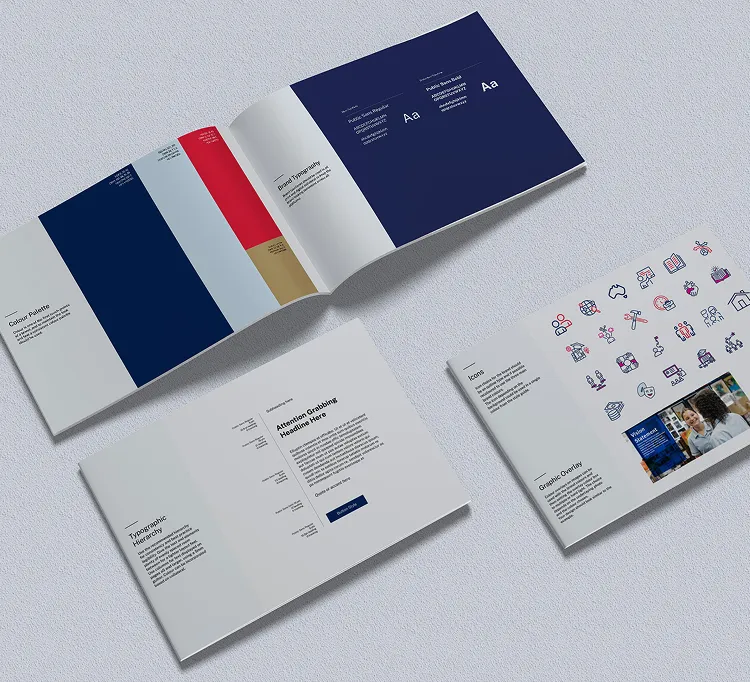 School brand resource guide with logo usage guidelines and colour specifications